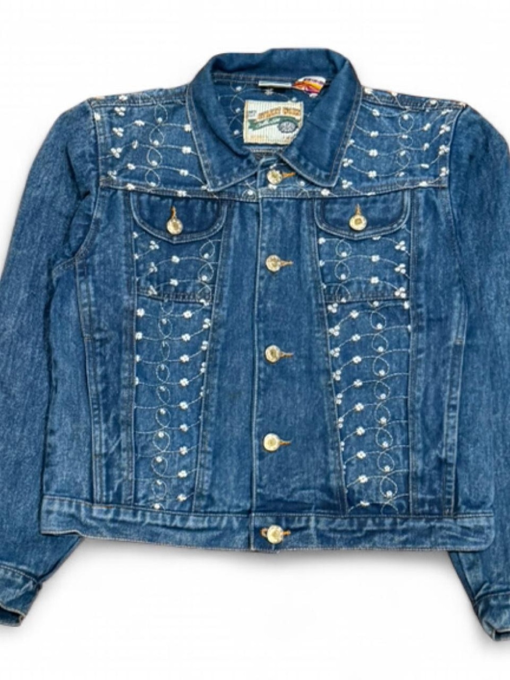 Vintage 80s Street Worn Collection Embroidered Trucker Jacket